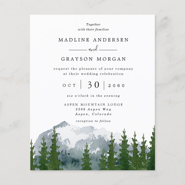 Lámina Invitación a la boda de la Montaña Forestal Presup (Anverso)