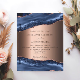 Lámina Invitación a la boda de la noche del ágate azul de