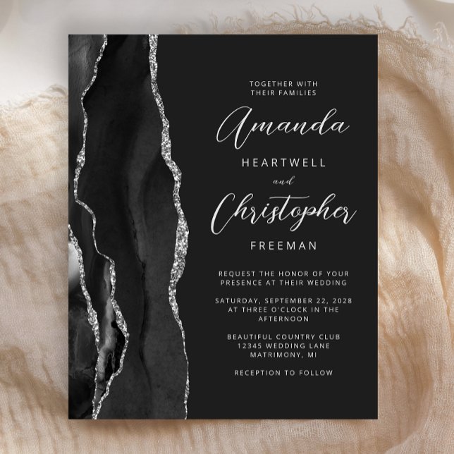 Lámina Invitación a la boda de la pizarra del ágata de pl (Subido por el creador)