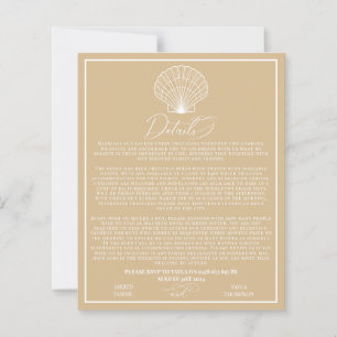 Lámina Invitación a la boda de la playa con cáscara de vi