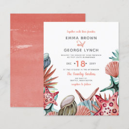 Lámina Invitación a la boda de la playa de Budget Coral S