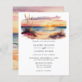 Lámina Invitación a la boda de la playa del atardecer pre