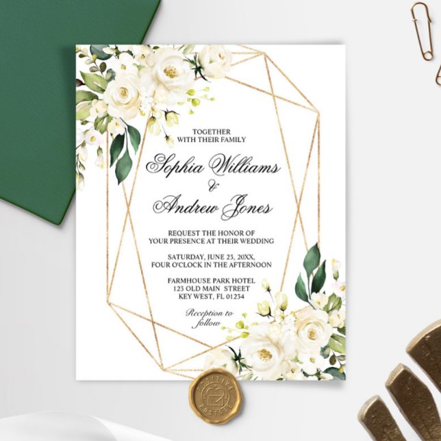Lámina Invitación a la boda de la rosa blanca y la verde  (Subido por el creador)