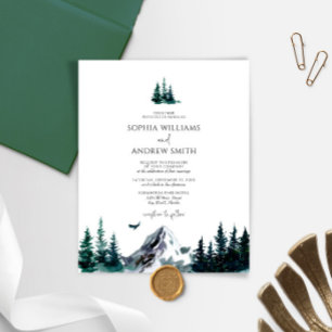Lámina Invitación a la boda de la selva de montaña rusa d