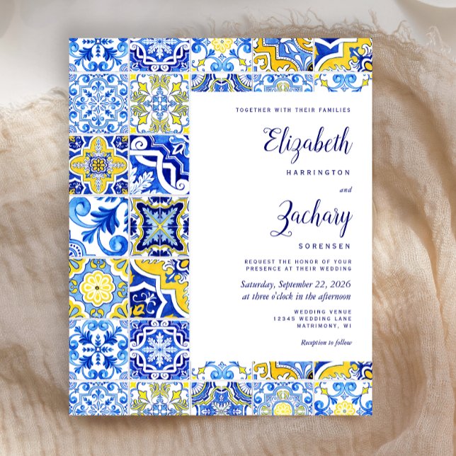 Lámina Invitación a la boda de la tela portuguesa amarill (Subido por el creador)