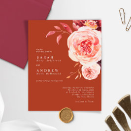 Lámina Invitación a la boda de la Terracota de otoño eleg