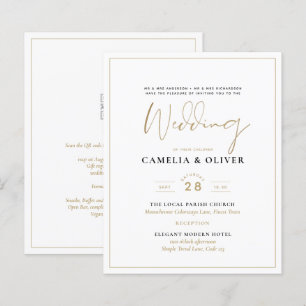 Lámina Invitación a la boda de la tipografía clásica Leah