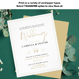 Lámina Invitación a la boda de la tipografía clásica Leah