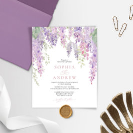 Lámina Invitación a la boda de la Wisteria Púrpura Elegan