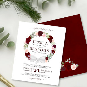 Lámina Invitación a la boda de la Wreath of Red Roses BUD