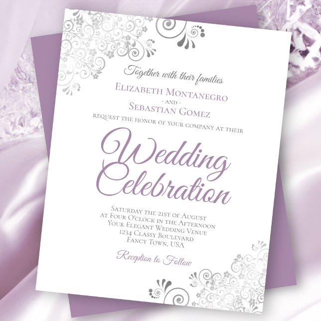 Lámina Invitación a la boda de Lacy Lavender y White BUDG (Subido por el creador)