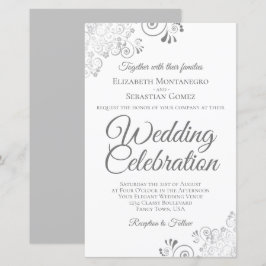 Lámina Invitación a la boda de Lacy Silver y White BUDGET