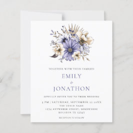 Lámina Invitación a la boda de las elegantes flores púrpu