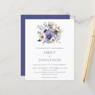 Lámina Invitación a la boda de las elegantes flores púrpu