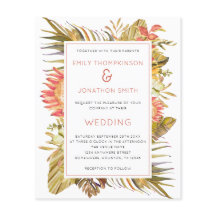 Invitación a la boda de las Florales Foliage Tropi