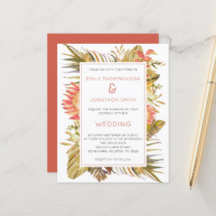 Lámina Invitación a la boda de las Florales Foliage Tropi