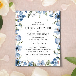 Lámina Invitación a la boda de las flores azules