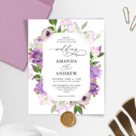Lámina Invitación a la boda de las flores de Lilac elegan