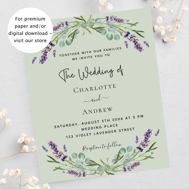 Lámina Invitación a la boda de Lavender eucalyptus sage b (Subido por el creador)