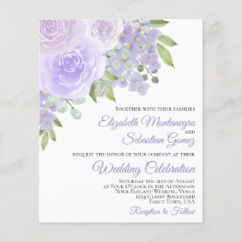 Lámina Invitación a la boda de Lavender Rosas Púrpura