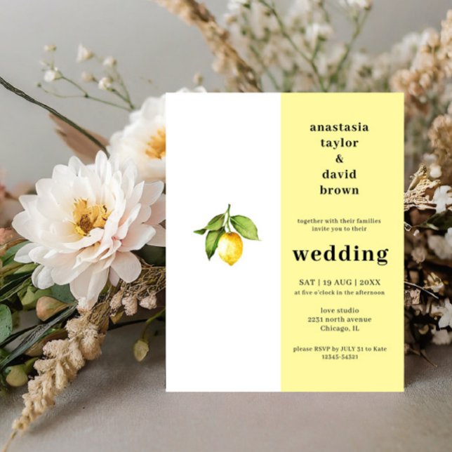 Lámina Invitación a la boda de limón de cítricos de presu (Subido por el creador)