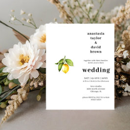 Lámina Invitación a la boda de limón de cítricos de presu