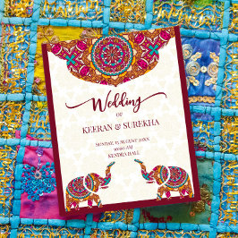 Lámina Invitación a la boda de los elefantes de Mandala r