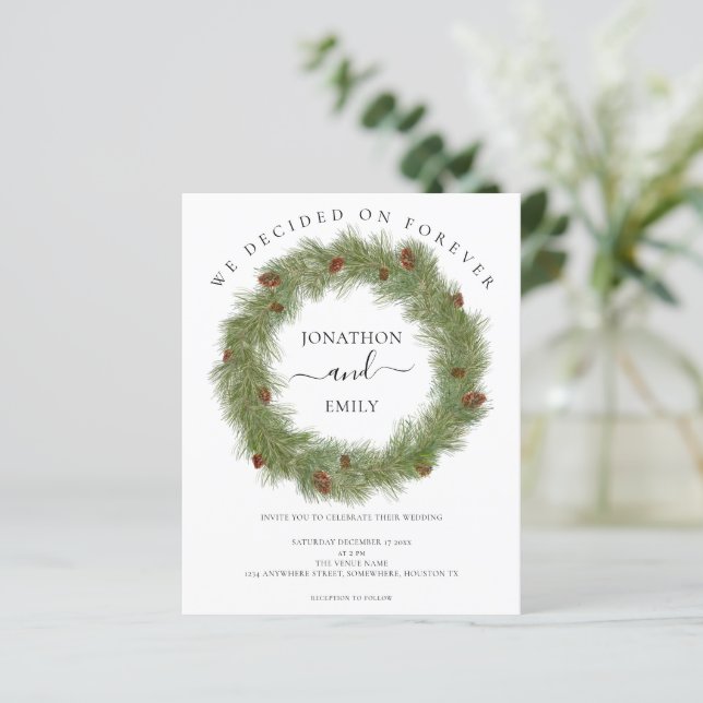 Lámina Invitación a la boda de los Navidades de presupues (Anverso de pie)