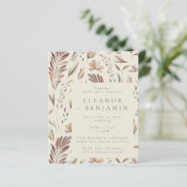 Lámina Invitación a la boda de los tonos botánicos rústic