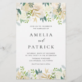 Lámina Invitación a la boda de marfil con acuarela de col