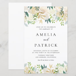 Lámina Invitación a la boda de marfil con acuarela de col