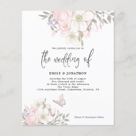 Lámina Invitación a la boda de mariposa de Magnolia con p