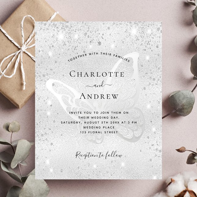 Lámina Invitación a la boda de mariposa del purpurina de  (Subido por el creador)