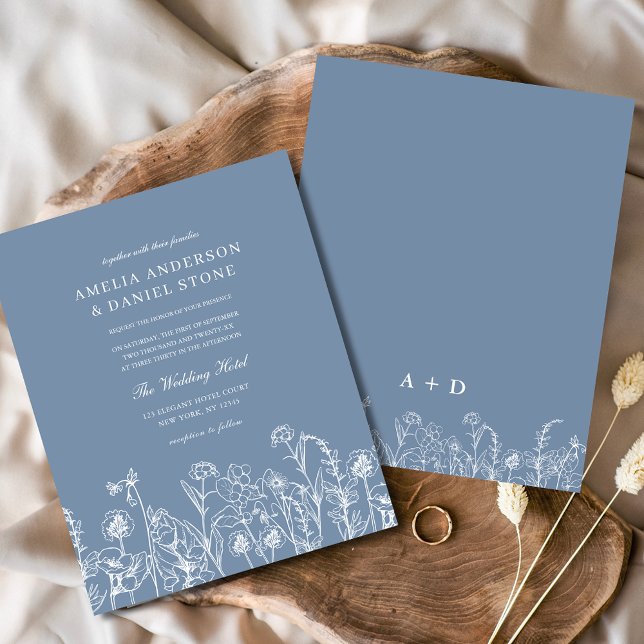 Lámina Invitación a la boda de monograma azul turquesa (Subido por el creador)