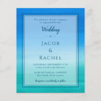 Invitación a la boda de Ocean Blue Green Beach