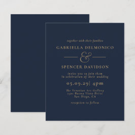 Lámina Invitación a la Boda de Oro Azul BUDGET