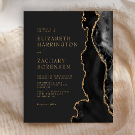 Lámina Invitación a la Boda de Oro de Agate Negro Moody d