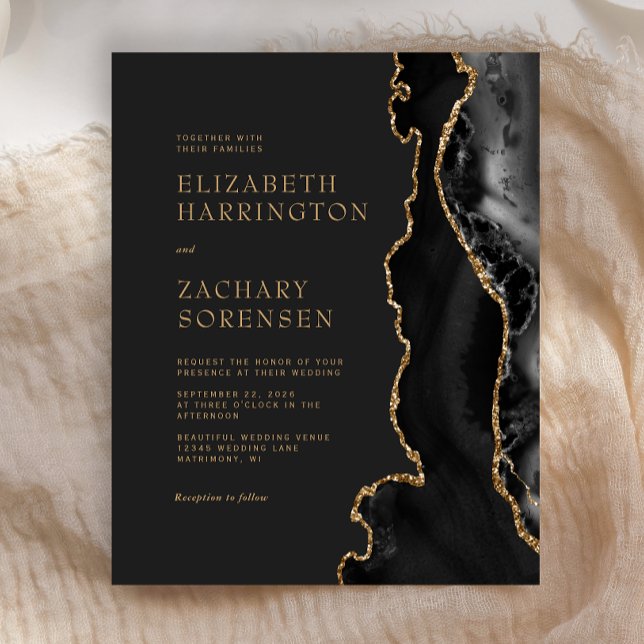 Lámina Invitación a la Boda de Oro de Agate Negro Moody d (Subido por el creador)