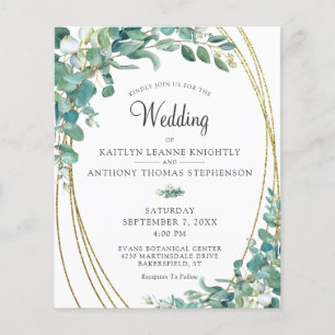 Lámina Invitación a la Boda de Oro de Color de Agua Presu
