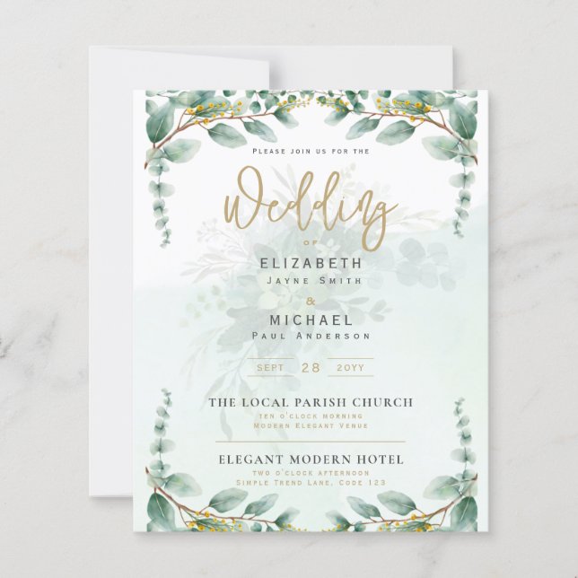 Lámina Invitación a la Boda de Oro de Eucalyptus de LeahG (Anverso)