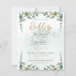 Lámina Invitación a la Boda de Oro de Eucalyptus de LeahG