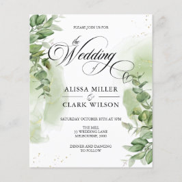 Lámina Invitación a la Boda de Oro de Eucalyptus Greenery