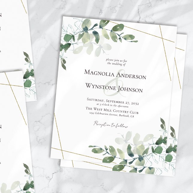 Lámina Invitación a la Boda de Oro de Eucalyptus Greenery (Subido por el creador)