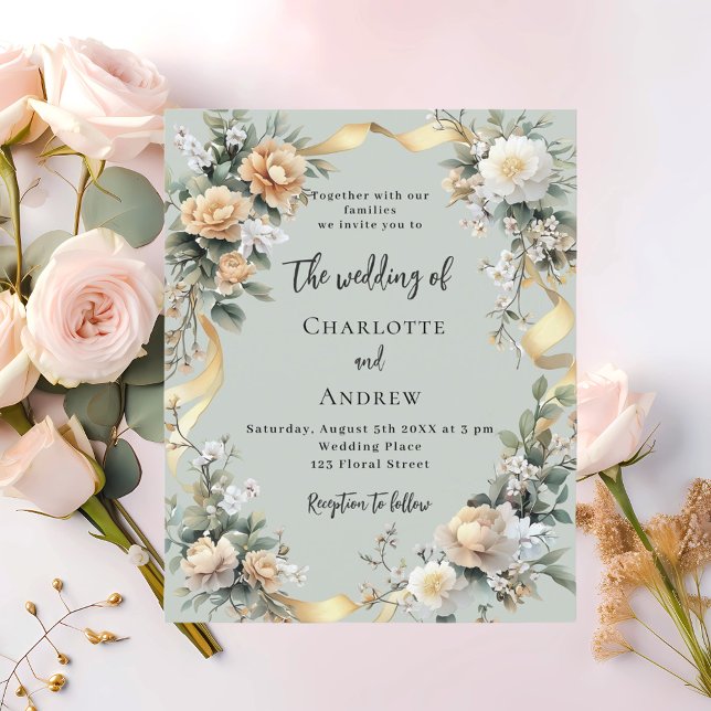 Lámina Invitación a la boda de oro de florines amarillos  (Subido por el creador)