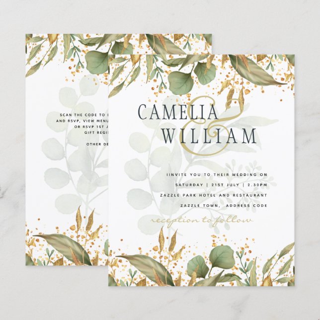 Lámina Invitación a la Boda de Oro de la Veranda Botánica (Anverso / Reverso)