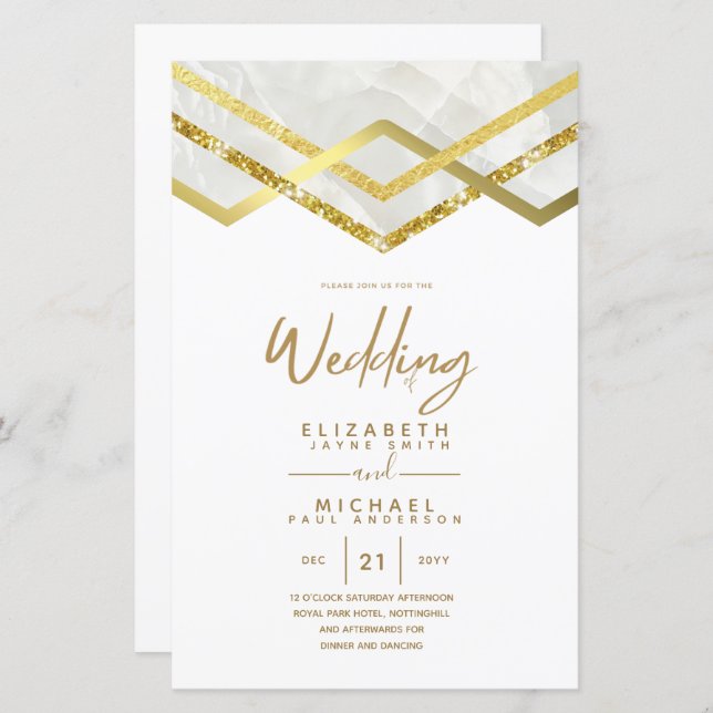 Lámina Invitación a la Boda de Oro de LeahG Budget DECO (Anverso / Reverso)