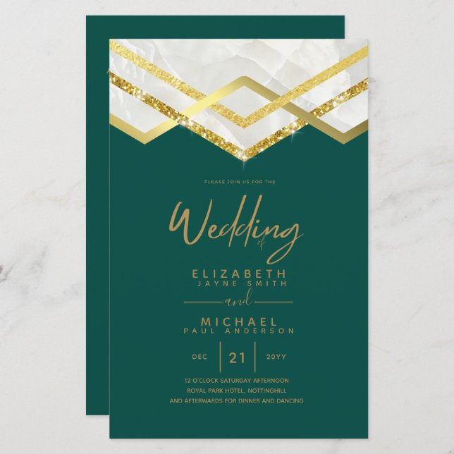 Lámina Invitación a la Boda de Oro de LeahG Budget DECO (Anverso / Reverso)