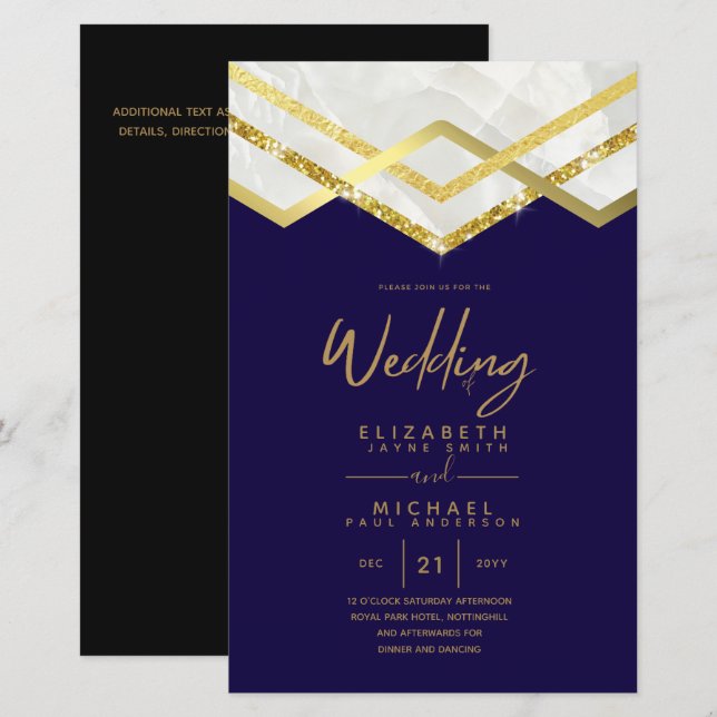 Lámina Invitación a la Boda de Oro de LeahG Budget DECO (Anverso / Reverso)