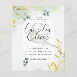 Lámina Invitación a la Boda de Oro de Verdor Botánico de 