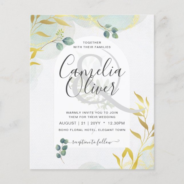 Lámina Invitación a la Boda de Oro de Verdor Botánico de  (Anverso)